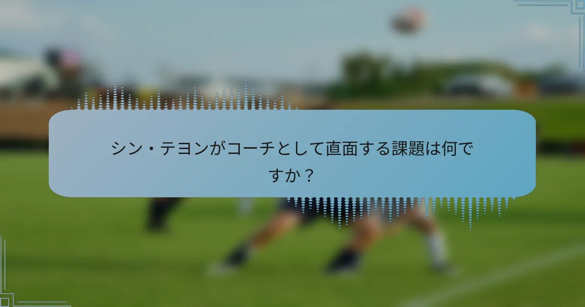 シン・テヨンがコーチとして直面する課題は何ですか？
